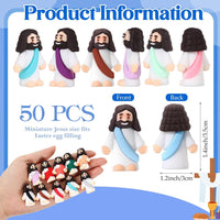 Bememo 50 pack little Jesus figurines in red, blue, purple, yellow and cyan - view 7