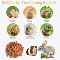 Rabbit Chew Toy - Carrot and Pea Slice Combination 11oz Treats, Suitable for Rabbits and Other Small Herbivores