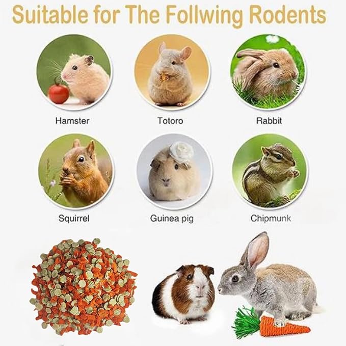 Rabbit Chew Toy - Carrot and Pea Slice Combination 11oz Treats, Suitable for Rabbits and Other Small Herbivores