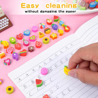 Wolpark mini erasers for kids shaped like cakes, donuts, ice cream, fruit and hearts - view 9