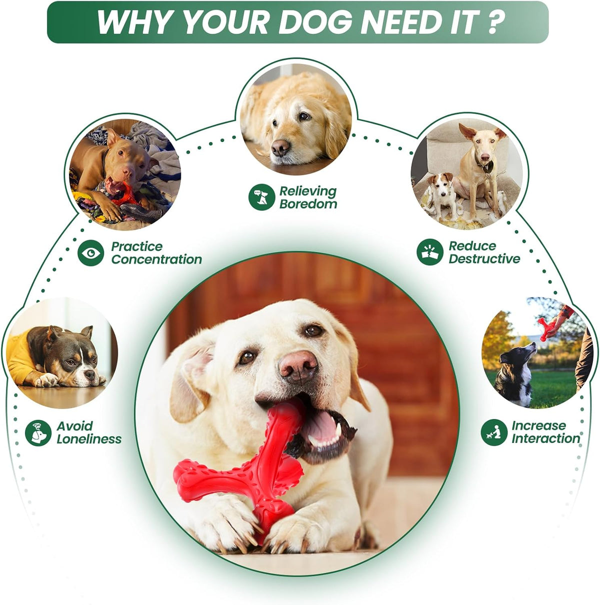 Dog Chew Toys for Aggressive Chewers Large Breed - Red - image 4
