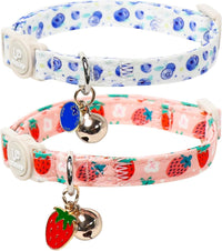 Halloween Cat Collar-2Pack Autumn Pumpkin Kitten Collars-Funny - Blueberry&StarBerry