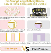 Pre-Strung Happy Birthday Banner - White - image 4