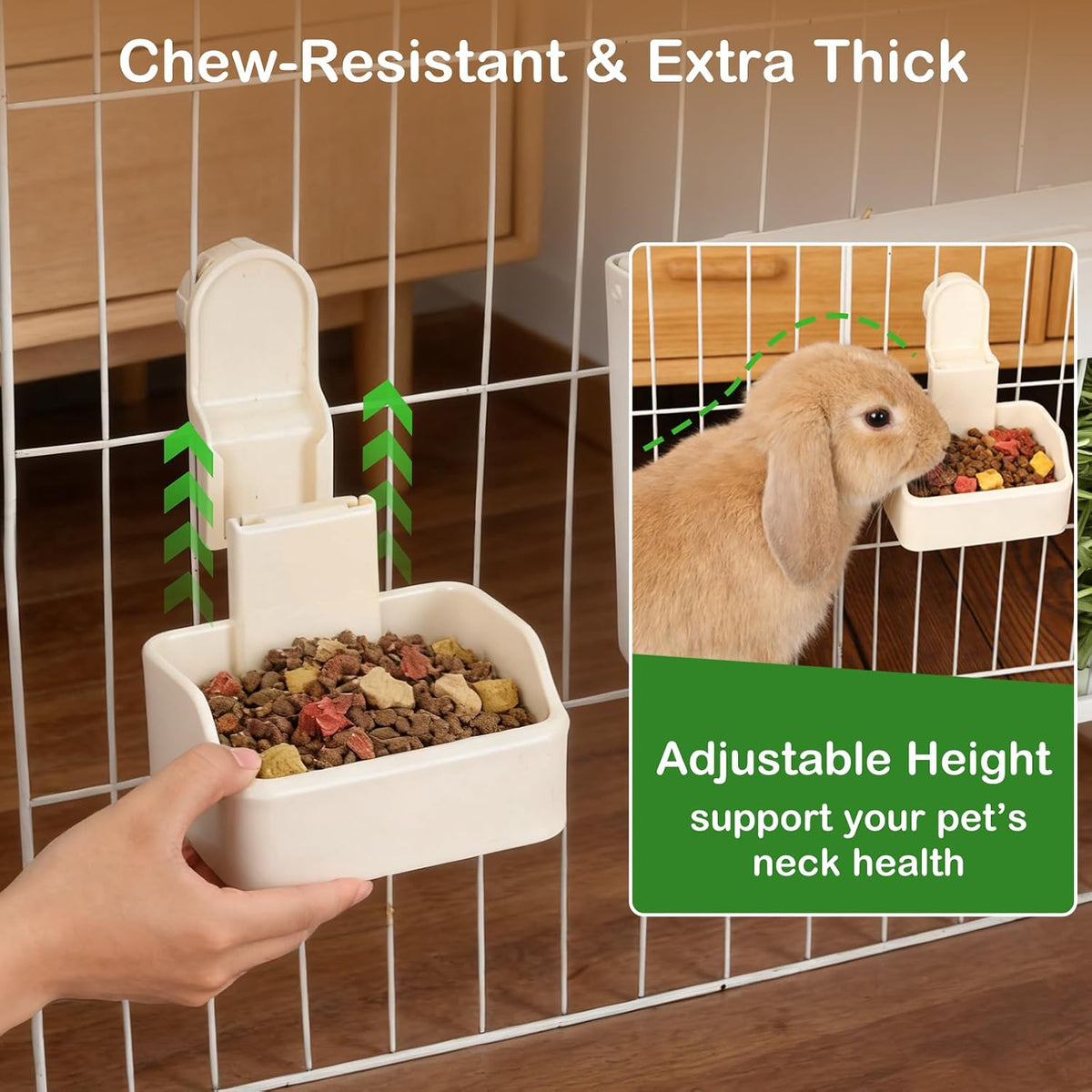 RUBYHOME Rabbit Hay Feeder Guinea Pig Food Feeder Adjustable Height - image 4