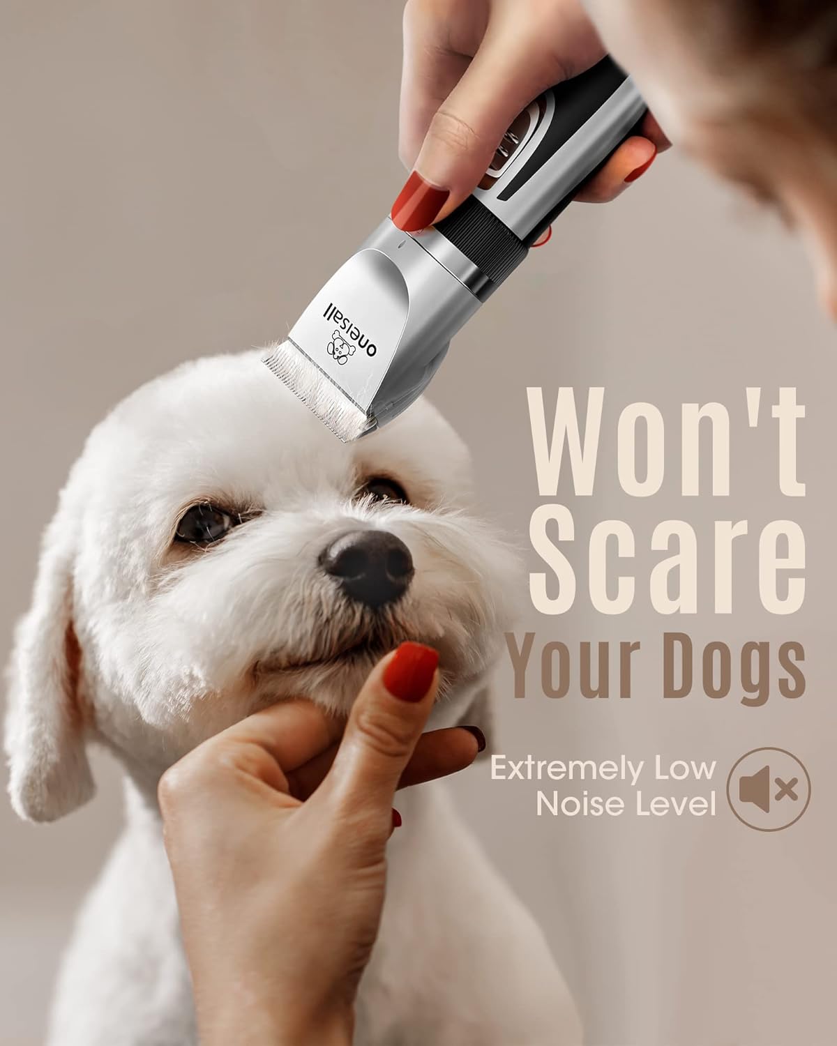 oneisall Dog Grooming Clippers with LED Display for Dogs & Cats – Essentials for Dogs - Silver - image 2