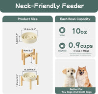 Ceramic Slow Feeder Dog Bowls - Light Yellow / 6.1inch-A+Stand - image 2