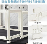 Clear Acrylic Dog Playpen Transparent Dog Playpens Indoor, Small Pet Play Pen for Small Dogs, Puppies, Cats & Rabbits, Assemble & Disassemble, with Door & Suction Cups (23.6" H, 12PCS),White