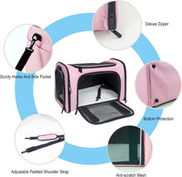 Soft sided pet carrier for small and medium cats and dogs with mesh windows - view 3