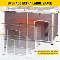 Aivituvin Large Dog House with Insulated Liner for Outdoor, Waterproof Outsides Heated Dog Kennel for Small Medium Large Dog with All-Around Iron Frame