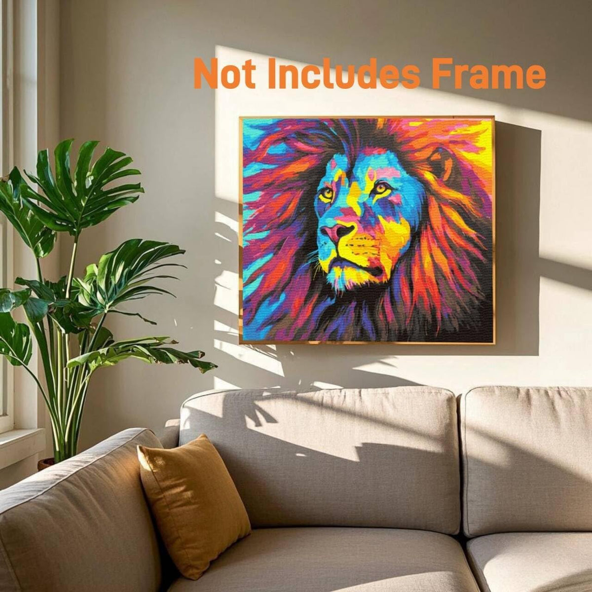 Komking paint by numbers kit for adults, colorful wolf design on 16x20 inch canvas - view 11