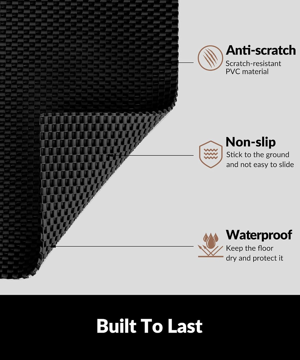 Cat Litter Mat, Cut to Fit Any Place - Black / 47x35 Inch - image 3