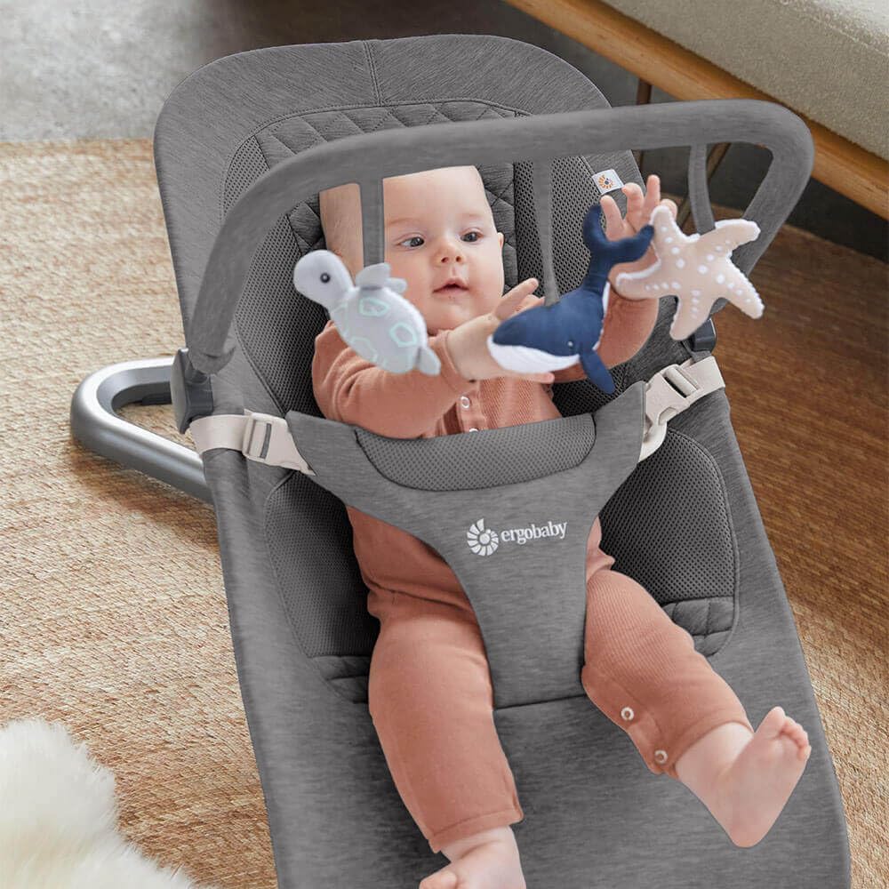 Ergobaby Evolve bouncer toy bar with ocean animal toys, turtle, whale and starfish - view 8