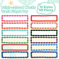 Sotiff wacky tracks fidget toys, 60 pack of clicking snap link chains in assorted colors - view 7