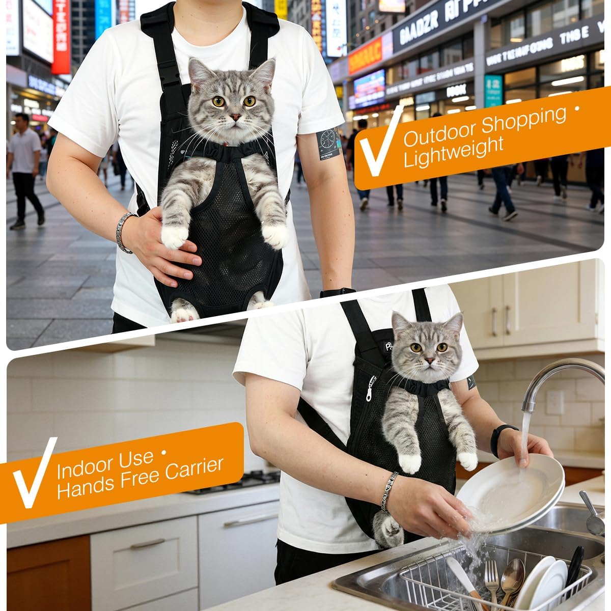 Pawaboo Pet Front Carrier Backpack for Small Medium Dogs – Essentials for Dogs - A-Black / Medium (Pack of 1) - image 3