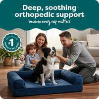 FurHaven Classic Sofa Orthopedic Dog Bed for Large Dogs - Large / Navy Blue - image 2