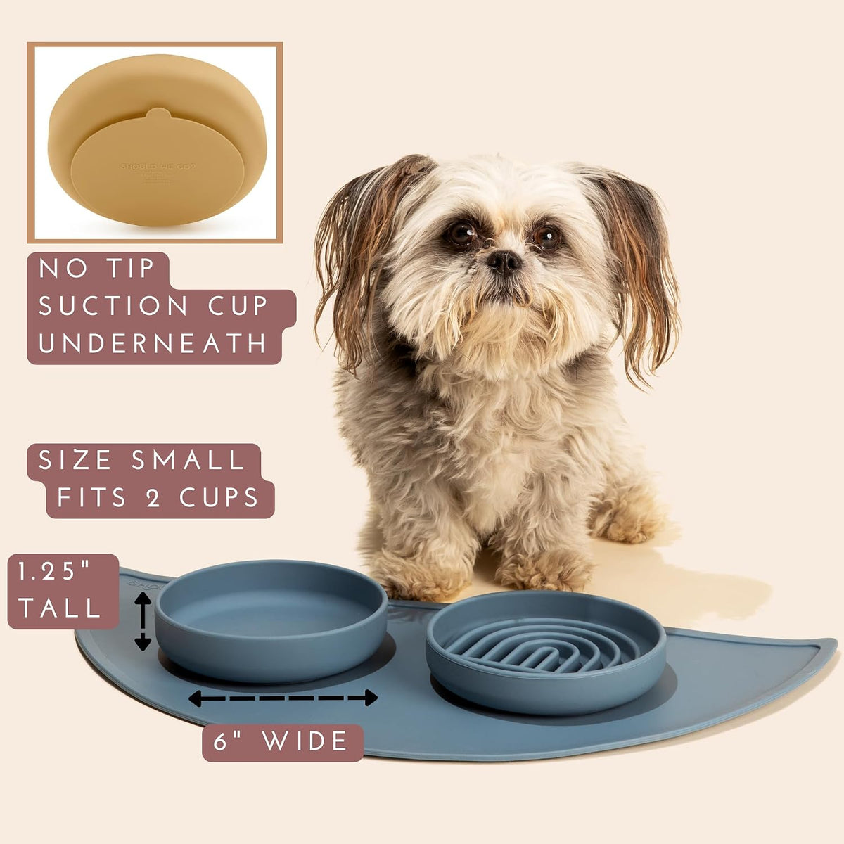 The Perfect Dish, Silicone Dog Bowl for Food & Water - Terracotta / Small (6” Across x 1.25” Tall) - image 3