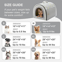Jiupety Indoor Dog House, 2 in 1 Portable Foldable House Bed with Cover, Pet Tent & Cave Bed for Cats and Small Dogs, M(18"×14"×13"), Up to 9 Lb, Grey