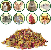 Flower Fusion Treat (1/2 lb) - Healthy Natural Dried Flower Herbivore Treat - Chinchillas, Guinea Pigs, Rabbits, Prairie Dogs, Degus, Hamsters, Rats, Squirrels, Sugar Gliders & Other Small Pets