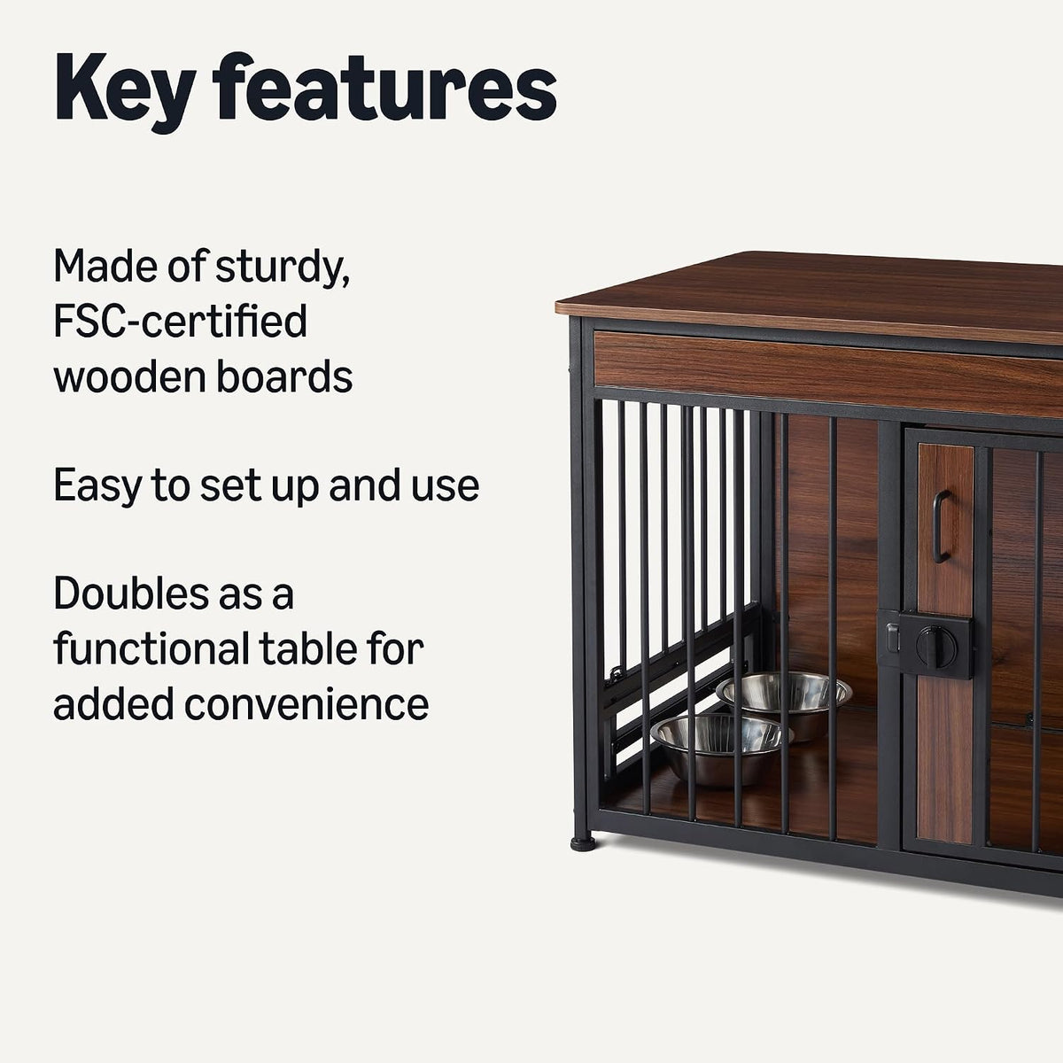 Amazon Basics Furniture Style Dog Crate - 30'' - image 2