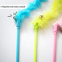 Cat Wand Toys, 3 PCS Interactive Feather Wands Colorful Cat Teaser Wand – Essentials for Cats - A - image 4