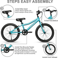 AVASTA Bilbo 18 20 24 Inch Kids Bike for Boys Girls Youth 5-14 Years - arctic / 20 Inch with Kickstand - image 2
