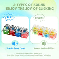 2 Pcs LED Keyboard Fidget Toy for Adults - Light Yellow Creamy+ Blue Switch - image 2