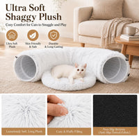 Warm Fluffy Plush Cat Dog Tunnel Bed Under Christmas Tree Big Tube - White - image 4