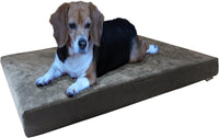 XL Orthopedic Memory Foam Dog Bed with Machine Washable Cover - Large 37" Length X 27" Width / Microsuede in Gray