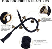 Dog Bells to Go Outside, Cotton Handwoven Potty Training Bell – Essentials for Dogs - Black - image 2