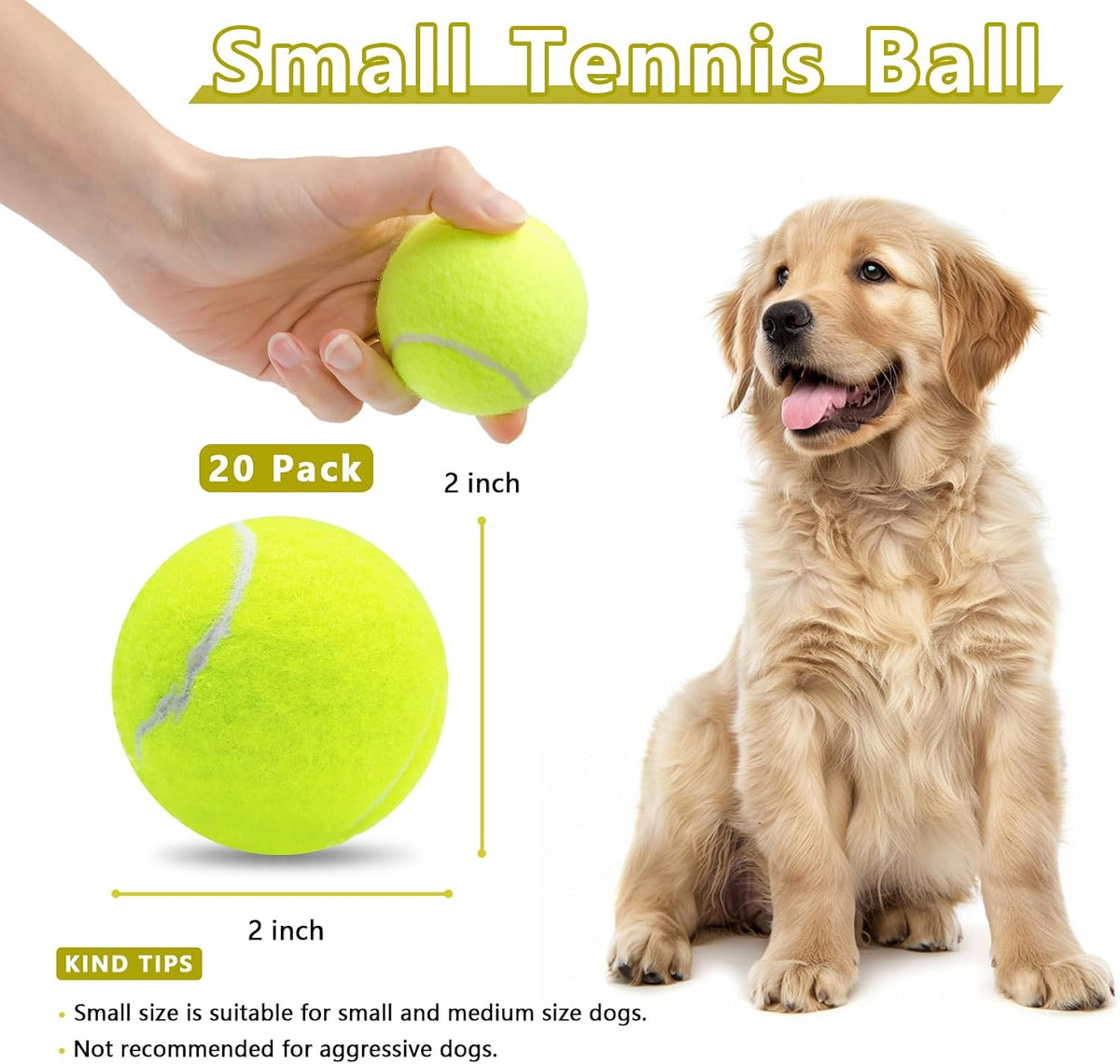 Magicorange Small Tennis Balls - Yellow / 20 Pack - image 2