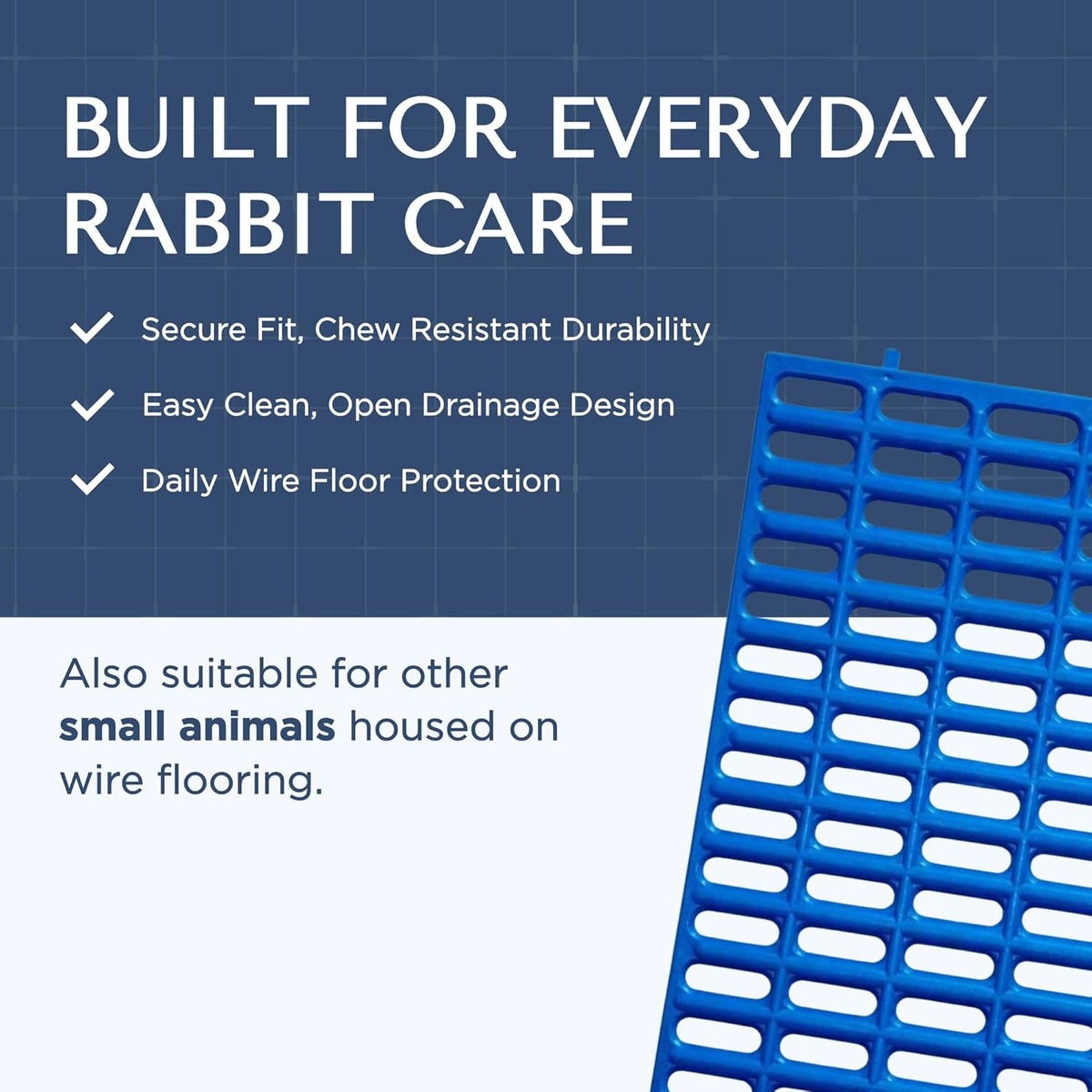 Premium Plastic Rabbit Cage Mats, 15x10 Mat - 15"L x 10"W / Blue - image 2