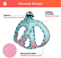 Hipubby Dog Harness Small Sized and Leash Set - Pink Green / XXS (Chest: 11"-12.5") - image 3