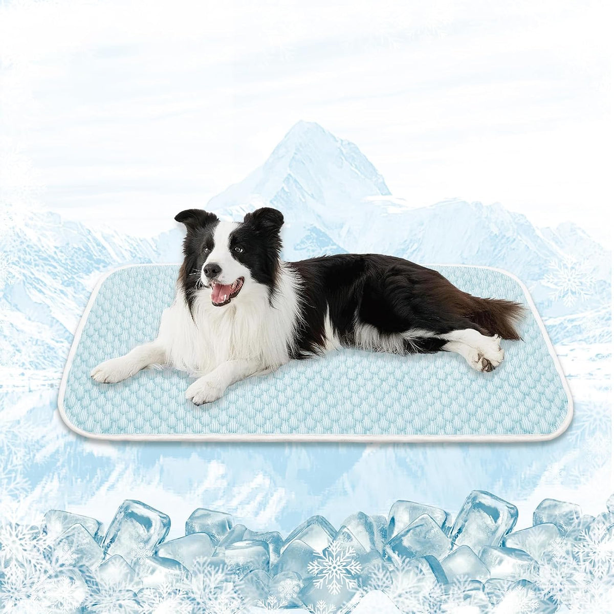 MICROCOSMOS Dog Sleeping Pad & Pet Cooling Mat - 40" x 28" / BlueWhite