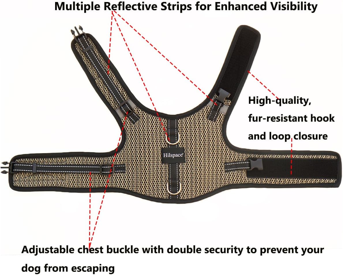 Mini Dachshund Harness, No Armpit Rub, Escape Proof, Reflective - Khaki / S: Chest 32-41cm (12.5"-16") - image 2