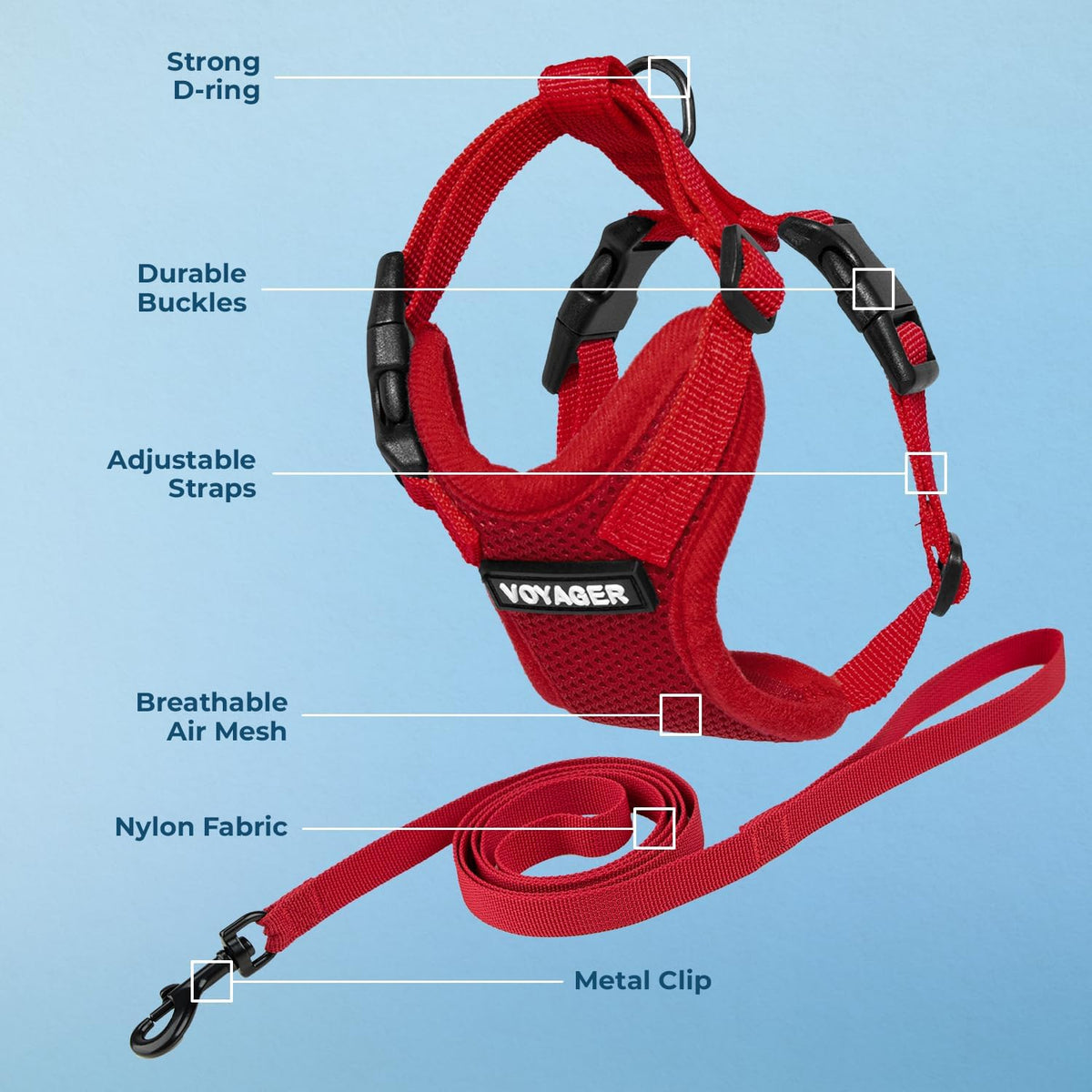 Voyager Escape-Proof Step-in Harness & Leash, Moss Green - Red / XS (Chest: 13 - 16") - image 3