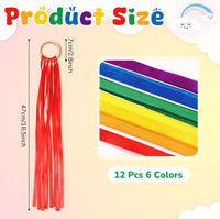 Deekin rainbow ribbon rings, wooden Waldorf hand kites with bright streamers - view 22