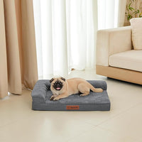 Orthopedic Dog Bed Medium Size Dog, 3 Inch Memory Foam Pet Bed for Small and Medium Dogs, Washable Removable Cover, Nonskid Bottom, Waterproof, 35x23 Inches, M Dark Grey