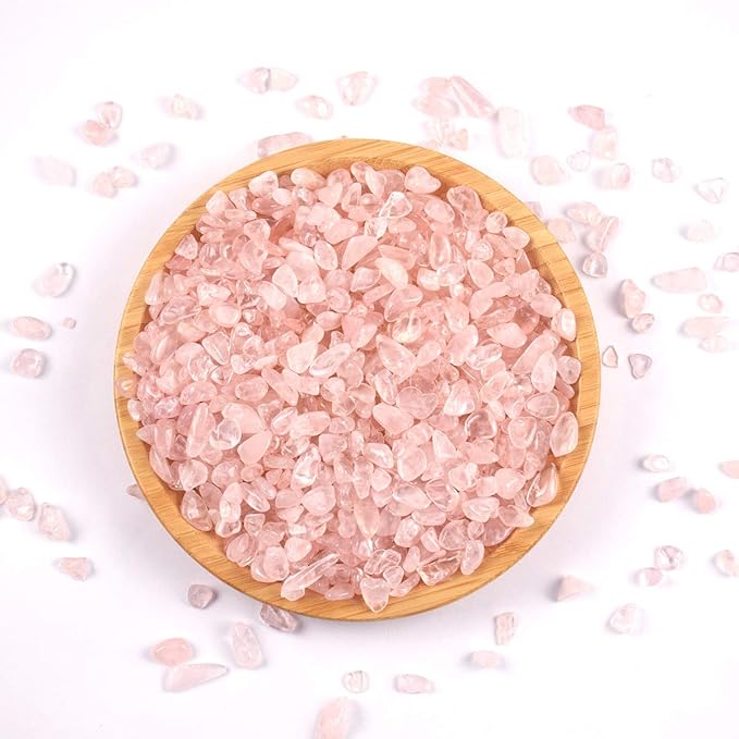 WAYBER 2 Lbs/920g Natural Pink Quartz Crystal Stones Irregular Aquarium Pebbles Rock Sands for Turtle Tank/Succulent Plants/Vase Decoration (Fill 2 Cups)