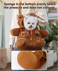 Cat Puppy Costume Winter Warm Outing Backpack Cute Bear Bee Design Anti-Escape Bag for Kitten Cat Small Dog (bee,Large)