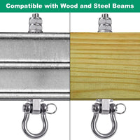SELEWARE stainless steel swing hangers 2 pack, heavy duty eye hooks for wood beams - view 10