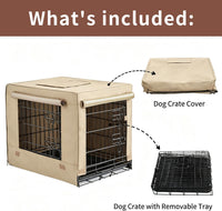 DONORO Dog Crates for Small Size Dogs Indoor Double Door Dog Kennels - Tan / 36.0"L x 23.0"W x 25.0"H - image 2
