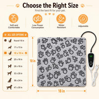 Large Dog Heating Pad 36x24 in with Normally Open Function – Essentials for Dogs - Grey / 18 x 18 in - image 2
