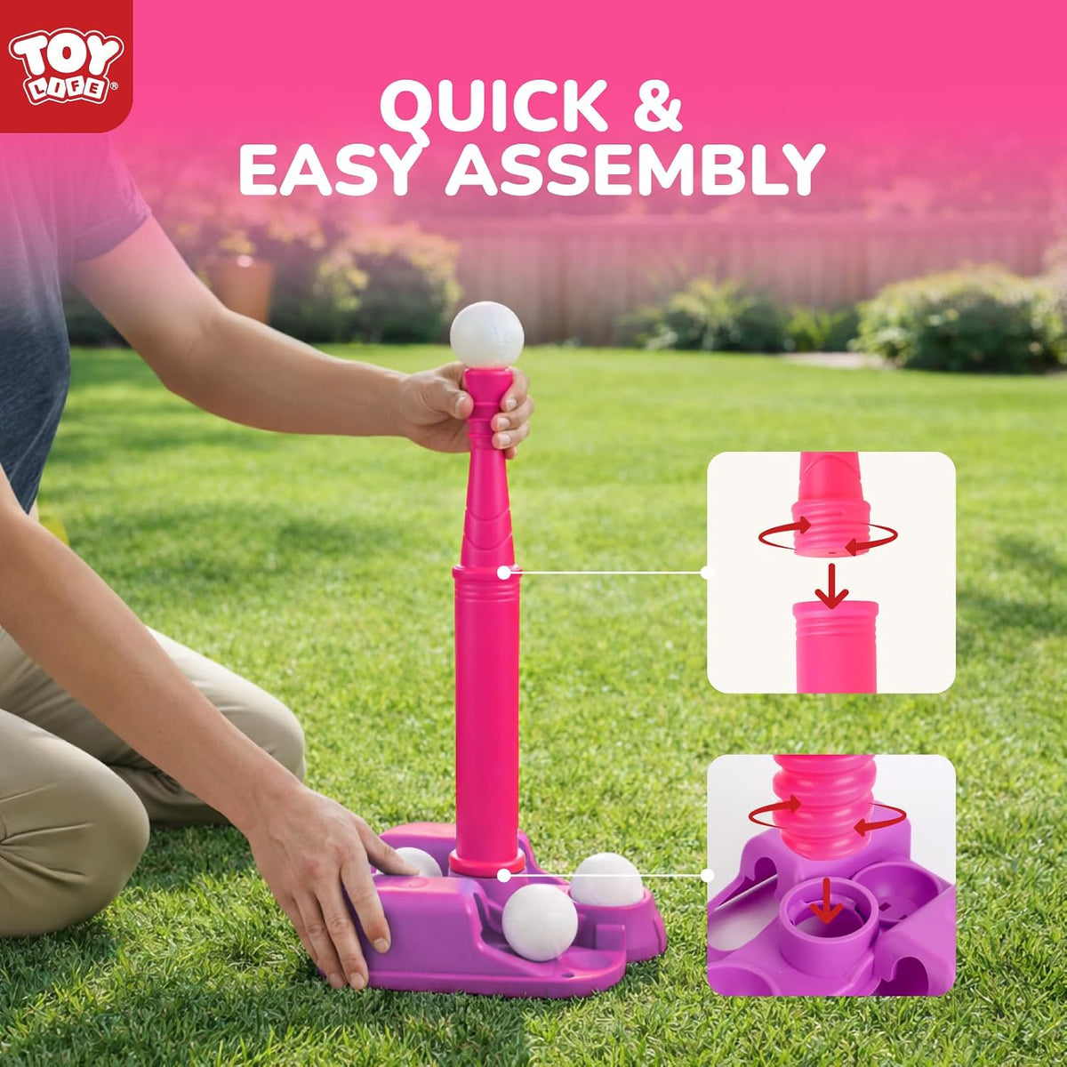 TOY Life T Ball Set for Kids 3-5-8 - Tee, Bat & 6 Balls - image 4