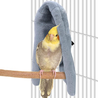 Wontee Cozy Bird Blanket Parrot Cage Snuggle Hut Warm Bird Nest House - Large / Grey
