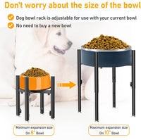 Adjustable Elevated Dog Bowl Stand，Fits 6-11inches Bowls - image 4