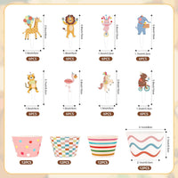 Hxezoc football cupcake toppers and wrappers set with brown and green football designs - view 20
