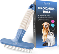 Poodle Pet Dog Grooming Rake - Blue / Shedding Comb