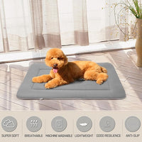 Magic Dog Soft Large Bed Crate Pad Mat, 42 Inches Machine Washable Pet Bed With Non-Slip Bottom, Gray