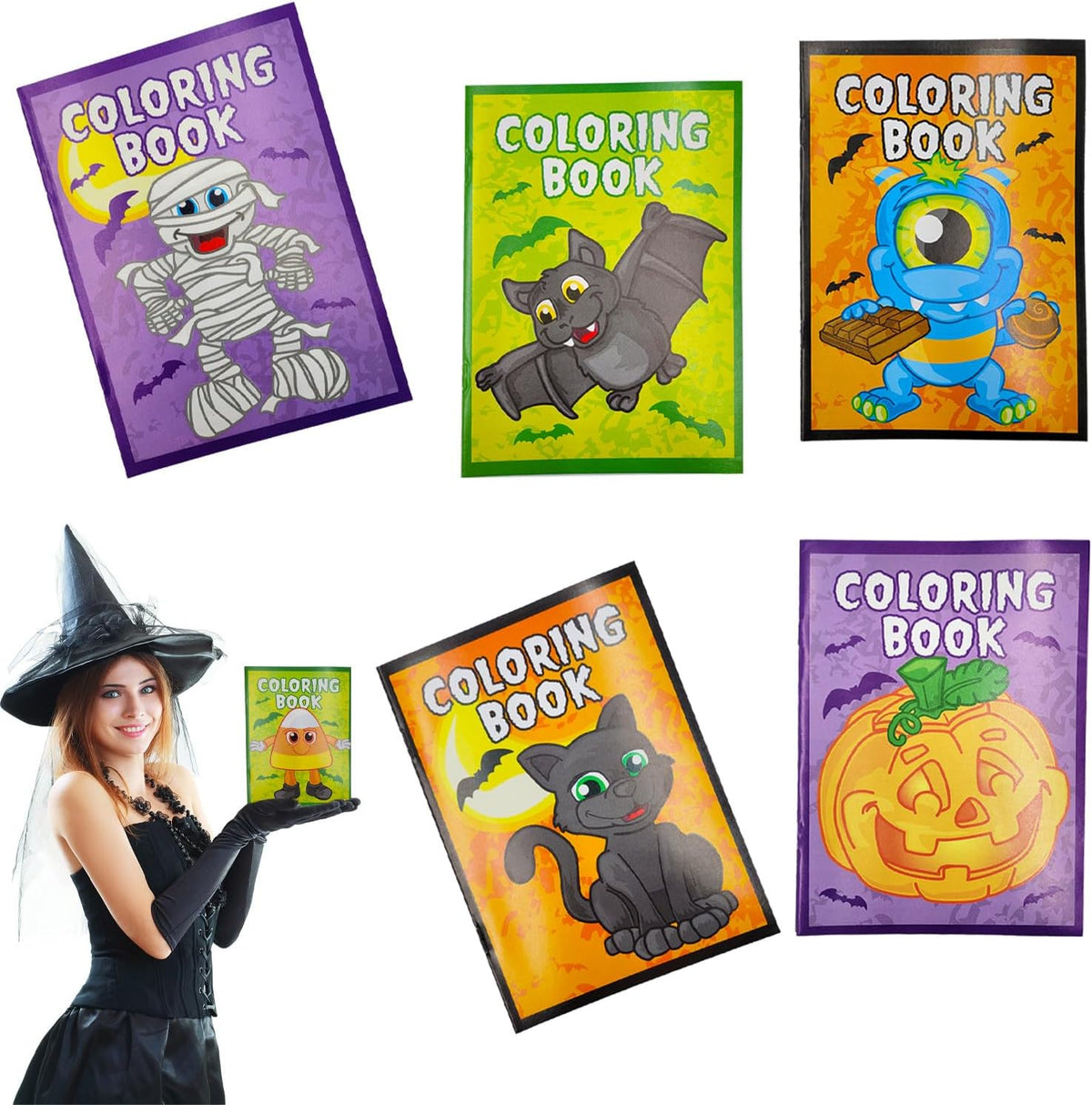 The Dreidel Company Halloween coloring books, 12 booklets with ghosts, witches and pumpkins - view 7