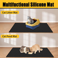 Ultibe 40"x30" Extra Large Silicone Cat Litter Mat - Black / 40"L x 30"W - image 4